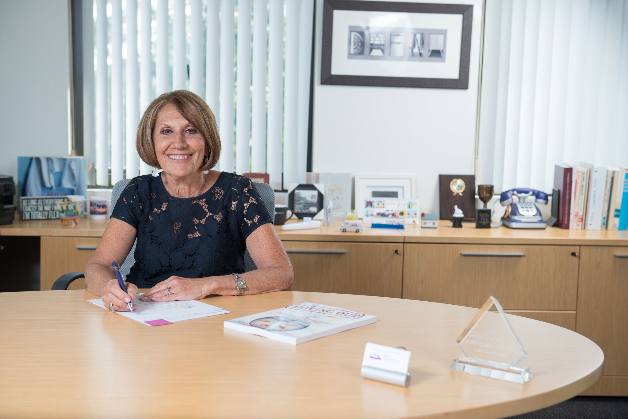 Dafna at her desk