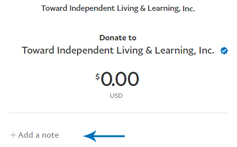 Add a note to donation field